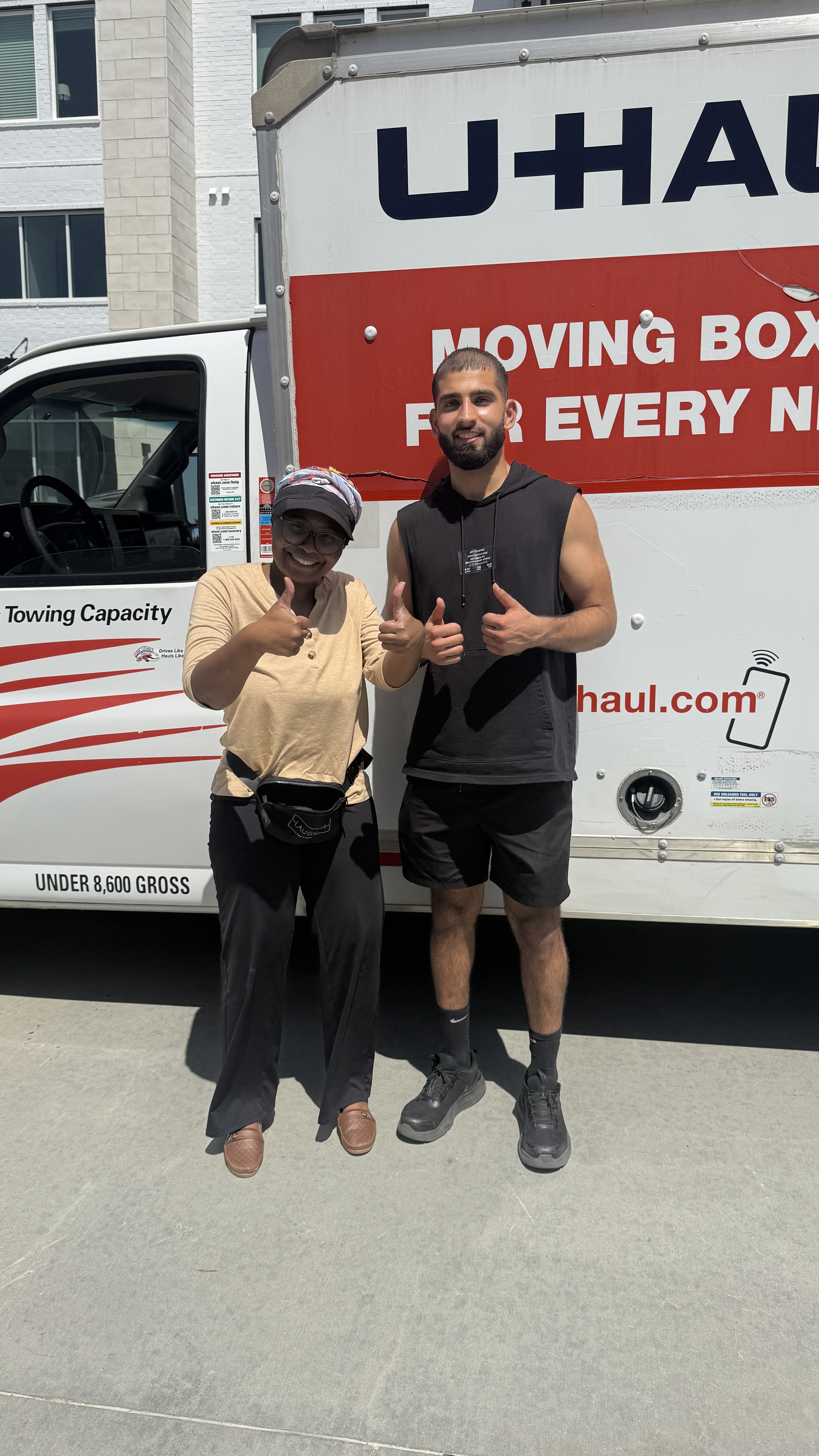 Nahas Moving helping customer with U-Haul loading in North Texas